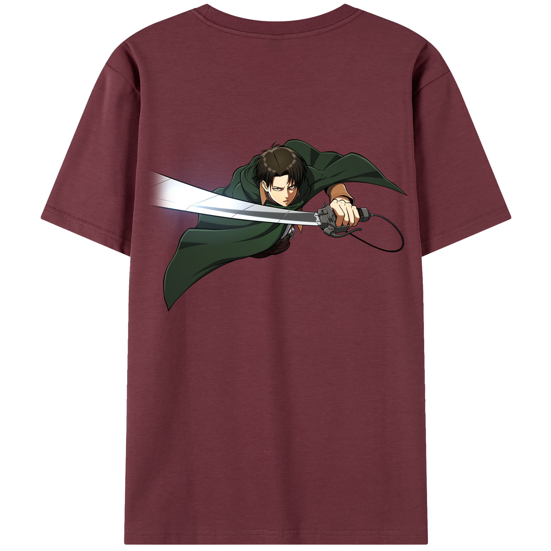 （画像用） 進撃の巨人 リヴァイ·アッカーマン Attack on Titan Levi Ackerman 綿100％半袖Tシャツ（背面プリント）